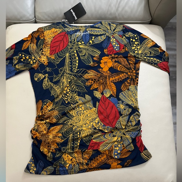 NWT - Desigual Women’s Long Sleeve Floral Prints T Shirt - Size XL - Picture 6 of 10
